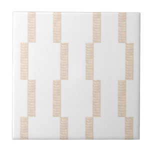 Ceramic Tile Stripe Beige & White Stripe