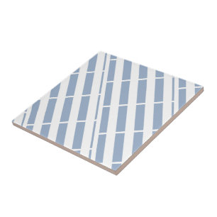 Ceramic Tile Stripe Blue & White Stripe