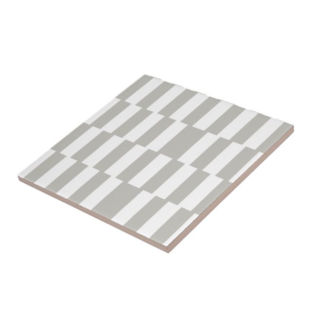 Ceramic Tile Stripe Grey & White Stripe (Side)