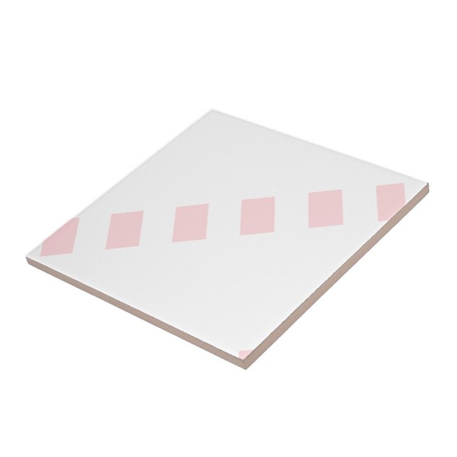 Ceramic Tile Stripe Pink & White Stripe (Side)