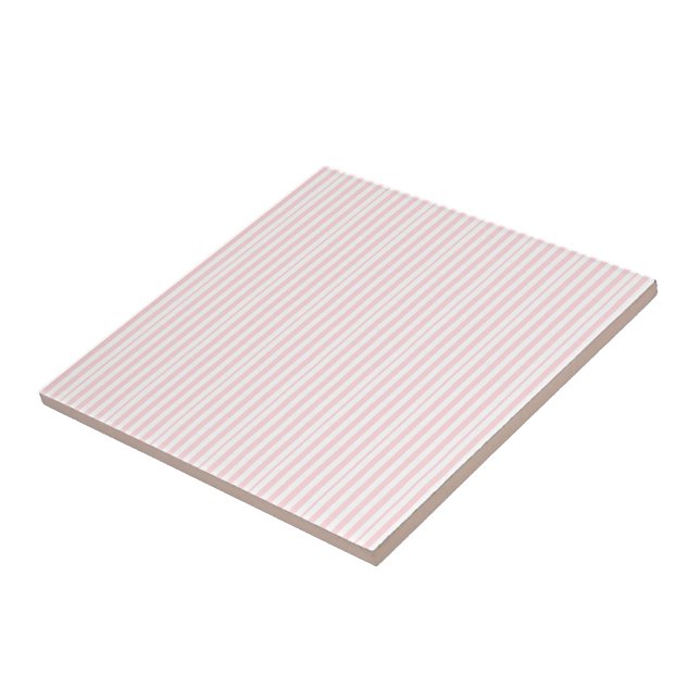 Ceramic Tile Stripe Pink & White Stripe (Side)