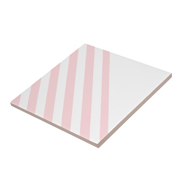 Ceramic Tile Stripe Pink & White Stripe (Side)