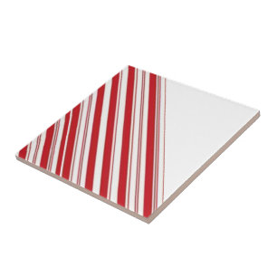 Ceramic Tile Stripe Red & White Stripe