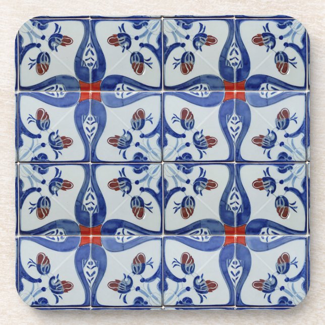 Ceramic Tile Style Pattern Beverage Coaster (Front)