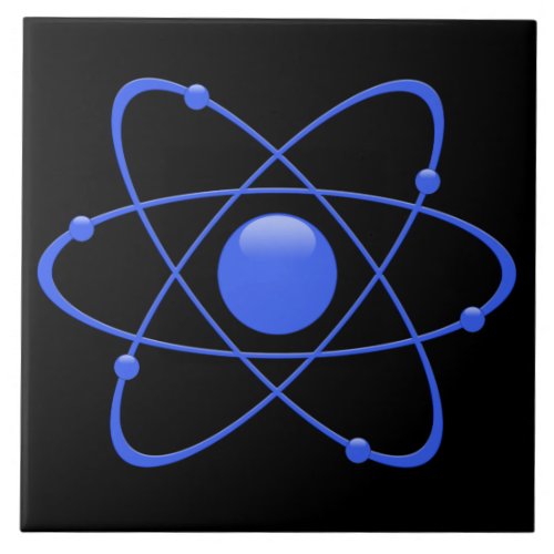 Ceramic Tile THE ATOM 1950s Retro Vintage M BLUE