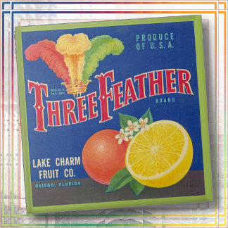 CERAMIC TILE - "Three Feather" - Crate label