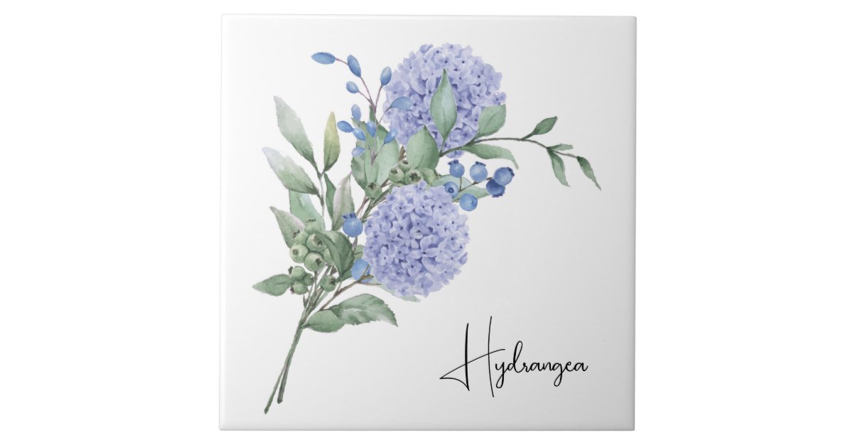 Ceramic Tile/Trivet-Floral Hydrangea Ceramic Tile | Zazzle