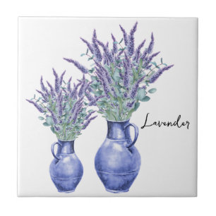 Ceramic Tile/Trivet-Floral Lavender Ceramic Tile