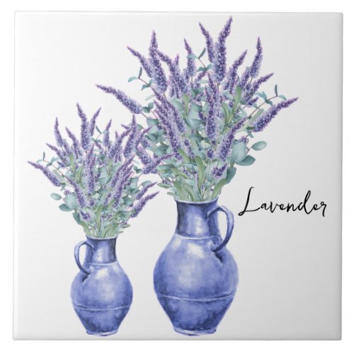 Ceramic TileTrivet_Floral Lavender Ceramic Tile