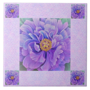 Ceramic Tile / Trivet - Lavender Peonie