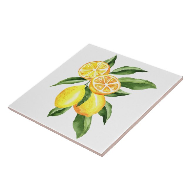 Ceramic Tile/Trivet-Lemons Ceramic Tile (Side)