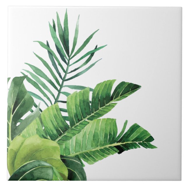 Ceramic Tile/Trivet-Tropical Palms  Ceramic Tile (Front)