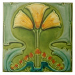 Ceramic Tile - Vintage Floral Art Nouveau<br><div class="desc">Our ceramic tiles are suitable for kitchen walls & splashbacks, bathroom walls including the shower area . Create a charming keepsake tile with a wooden frame or by adorning the lid of a gift box. You can view both options after selecting your ceramic tile and adding it to the cart,...</div>