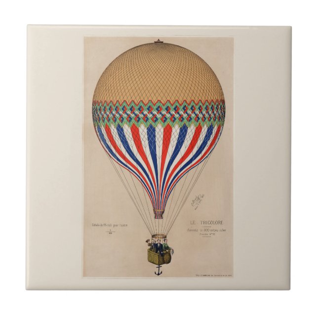 CERAMIC TILE : VINTAGE HOT AIR BALLOON (Front)