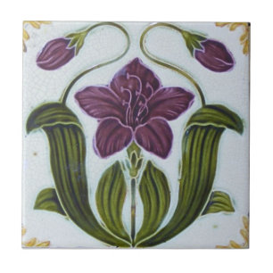 Ceramic Tile - Vintage Looking Art Nouveau Design