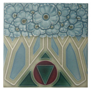 Ceramic Tile - Vintage Looking Art Nouveau Floral