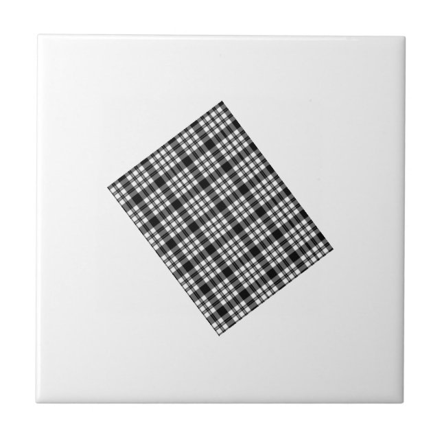 Ceramic Tile White and Black Plaid (Front)