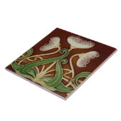 Ceramic Tile - White Flowers With green Foliage | Zazzle