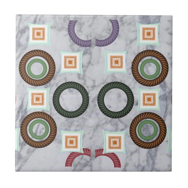 Ceramic Tile White Marble Abstract (Front)