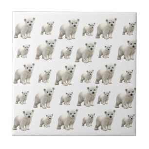 Ceramic Tile White Polar Bears