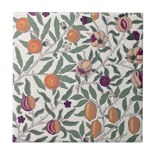 CERAMIC TILE ; WILLIAM MORRIS : POMEGRANATES (Front)