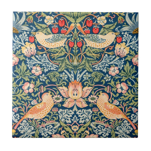 CERAMIC TILE : WILLIAM MORRIS :STRAWBERRY THIEVES (Front)