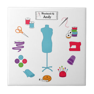 Ceramic Tile with Custom Sew Right Label
