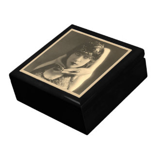 Ceramic tile with face of Vintage Dancer Gift Box