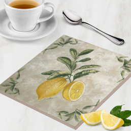 Ceramic Tile with Vintage Lemons