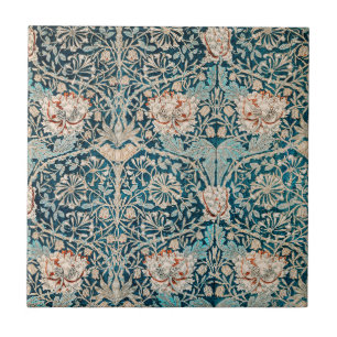 CERAMIC TILE WITH WILLIAM MORRIS HONEYSUCKLE