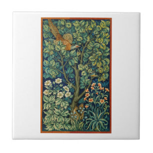 CERAMIC TILE WITH WILLIAM MORRIS PHEASANT DESIGN