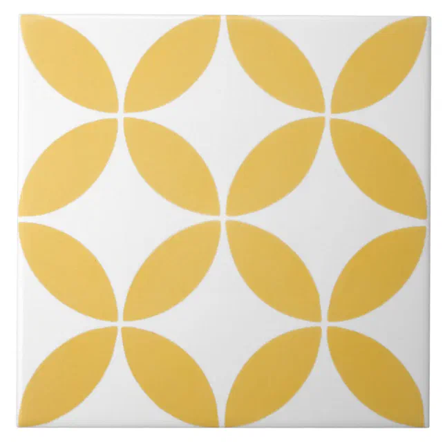 Ceramic Tile - Yellow and White Modern Pattern | Zazzle