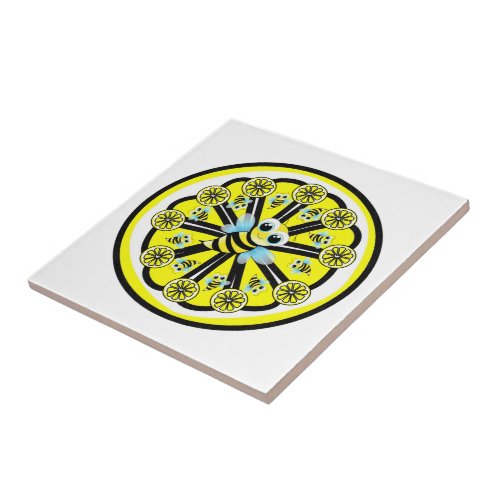 Ceramic Tile Yellow Lemon Bumblebee