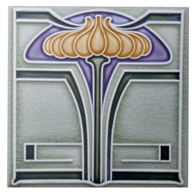 Ceramic Tiles - Art Nouveau Floral Wall Tile (Front)