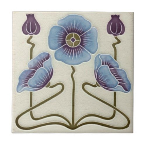 Ceramic Tiles _ Blue Poppies