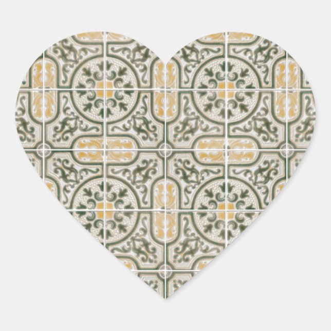 Ceramic tiles heart sticker (Front)