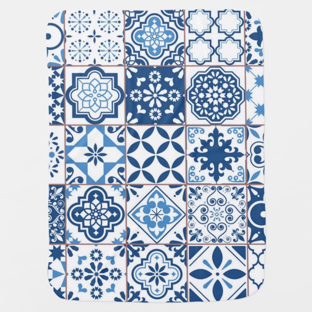 Ceramic tiles pattern baby blanket (Front)
