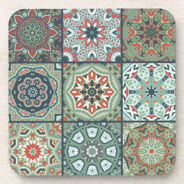 Ceramic tiles pattern beverage coaster (Front)