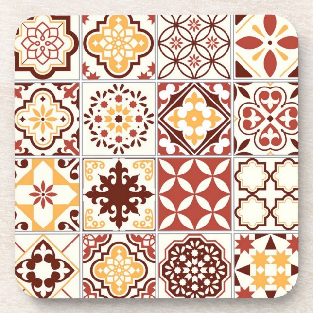 Ceramic tiles pattern beverage coaster (Front)