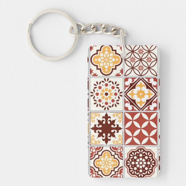 Ceramic tiles pattern keychain (Front)