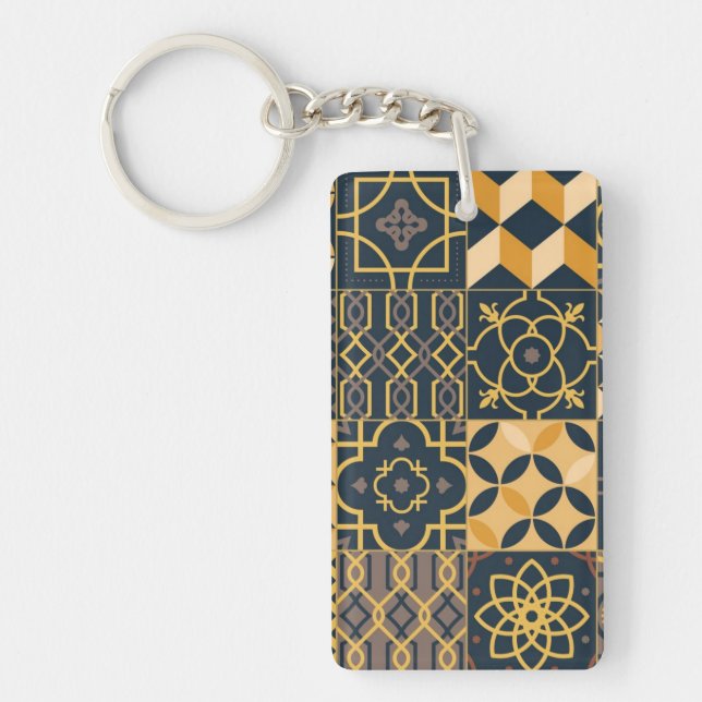 Ceramic tiles pattern keychain (Front)