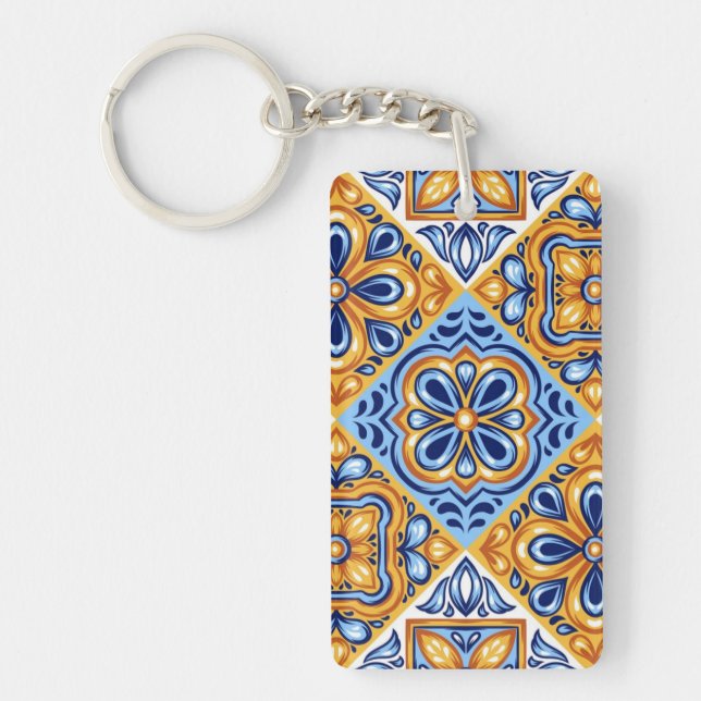 Ceramic tiles pattern keychain (Front)