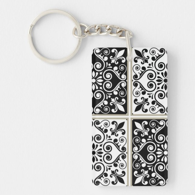 Ceramic tiles pattern keychain (Front)