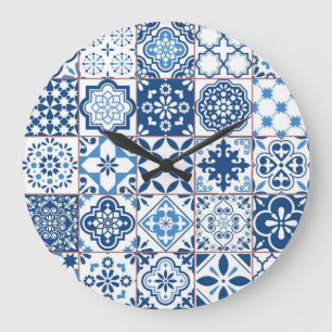 Ceramic tiles pattern large clock