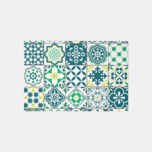 Ceramic tiles pattern outdoor rug