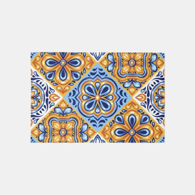Ceramic tiles pattern outdoor rug (Front)