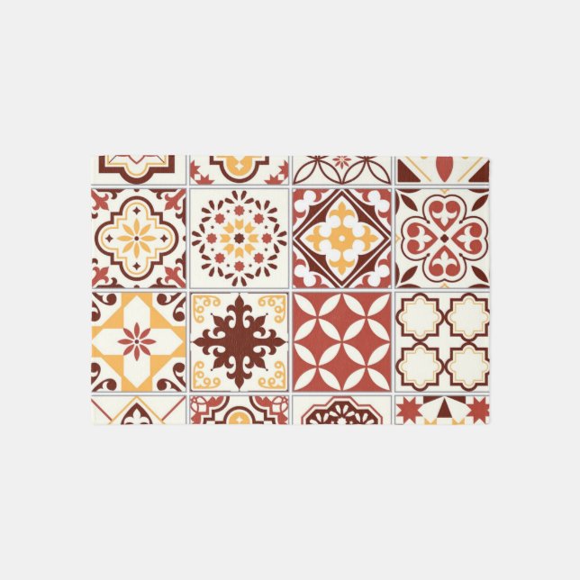 Ceramic tiles pattern outdoor rug (Front)