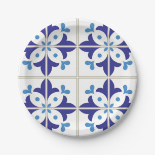 Ceramic tiles pattern paper plates