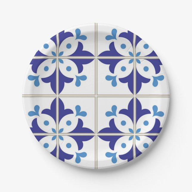 Ceramic tiles pattern paper plates (Front)
