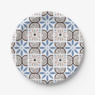 Ceramic tiles pattern paper plates